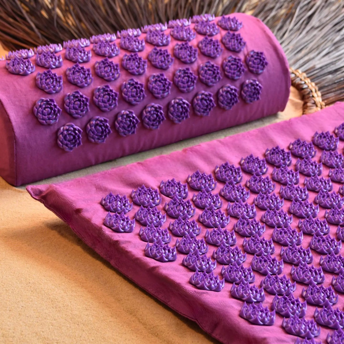 Akupressurmatte und Kissen Lotus - Set Wellvanilla