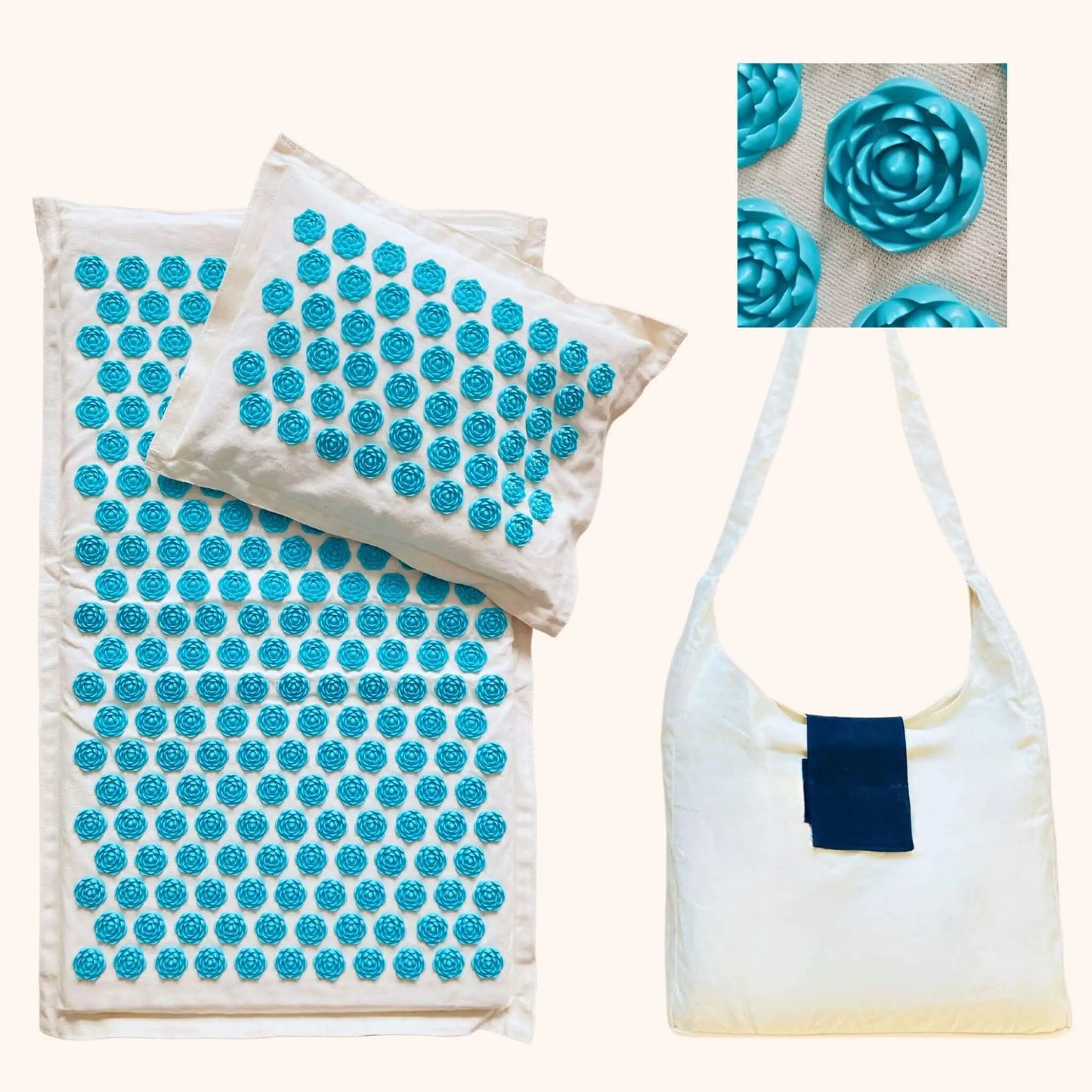 Akupressurmatte und Kissen Natur - Set Wellvanilla