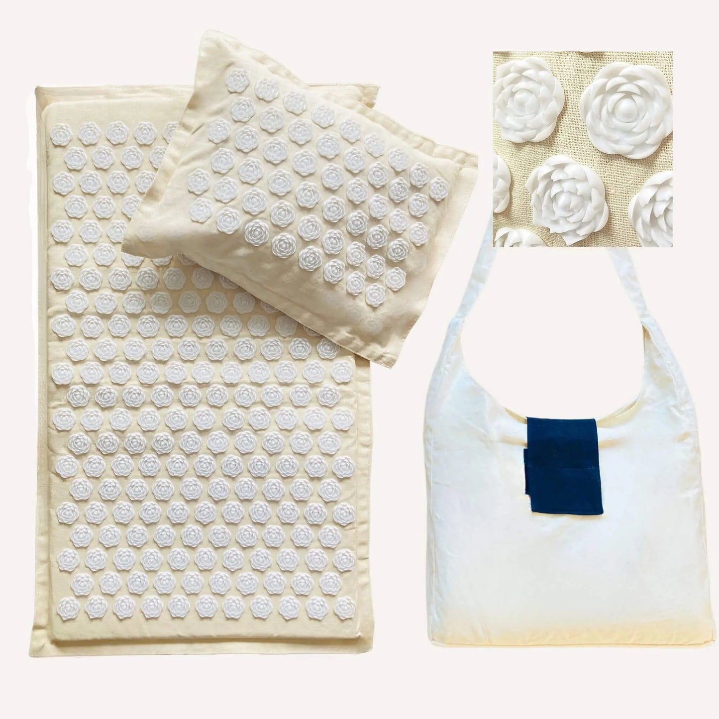 Akupressurmatte und Kissen Natur - Set Wellvanilla