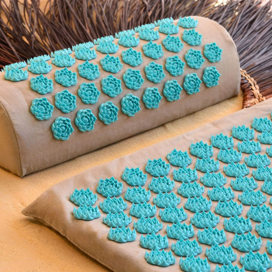 Akupressurmatte und Kissen Lotus - Set Wellvanilla