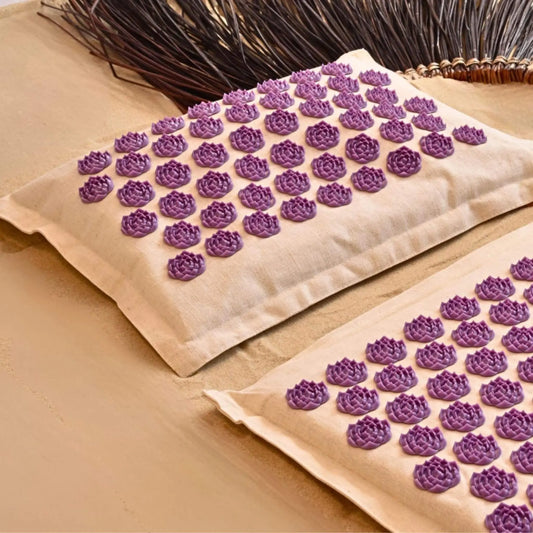 Akupressurmatte und Kissen Natur - Set Wellvanilla